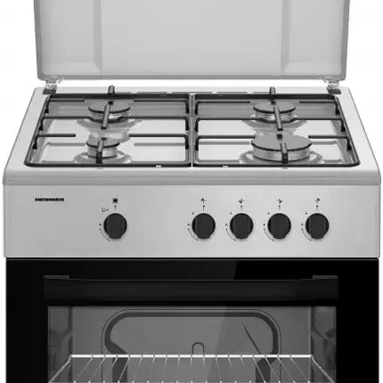 ARAGAZ HEINNER HFSC-SME66ISL, 60X60CM, GAZ, 4 ARZÄ‚TOARE, APRINDERE ELECTRICÄ‚, ARGINTIU