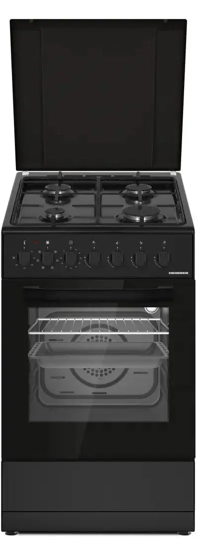 ARAGAZ MIXT HEINNER HFSC-S60LITGC-BK, 4 ARZÄ‚TOARE, SUPORT EMAIL, CAPAC METALIC, APRINDERE ELECTRICÄ‚ PLITÄ‚, DISPOZITIV DE SIGURANÈšÄ‚ PLITÄ‚, CUPTOR ELECTRIC, CLASA A, 7 FUNCÈšII, TIMER, GRILL, VENTILAÈšIE,