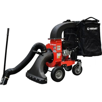 ASPIRATOR RESTURI VEGETALE ROTAKT ROAF-08, PE BENZINA,MOTOR TERMIC,CAPACITATE SAC COLECTOR 175 L, NEGRU-ROSU Rotakt