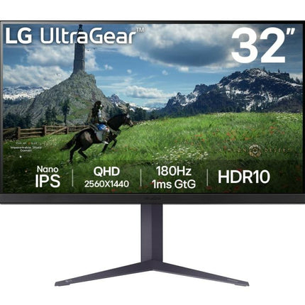 Monitor LG 31.5" 32GS85Q-B.AEU, Diagonal (inch): 31.5, Diagonal (cm): 80, Aspect ratio: 16:9, Panel: IPS, Resolution: 2560x1440, Refresh Rate: 180Hz, Response time GtG: 1ms, Brightness (max): 350 cd/mÂ², Contrast (static) : 1000:1, Viewing angle: 178Â°/178Â°, Color Gamut Type: DCI-P3, Color Gamut