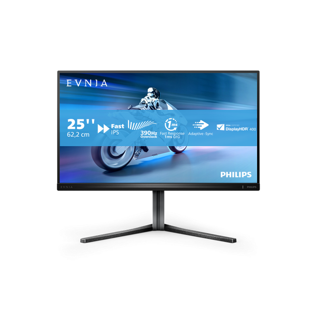 Monitor Philips 24.5" 25M2N5200U/00, Diagonal (inch): 24.5, Diagonal (cm): 62, Aspect ratio: 16:9, Panel: Fast IPS, Resolution: 1920x1080, Refresh Rate: 240Hz/390Hz, Response time GtG: 1ms, Response time MPRT: 0.3ms, Brightness (max): 400 cd/mÂ², Contrast (static) : 1000:1, Contrast (dynamic): Mega