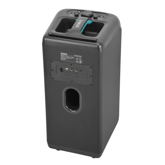 BOXĂ PORTABILĂ SAMUS MIAMI 5.25, PUTERE RMS 80 W / DE IEȘIRE 240 W / PMPO 800 W, DISPLAY DIGITAL, BLUETOOTH, FM RADIO, INTRARE AUX / USB / MICROFON, ILUMINARE PE RITMUL MUZICII Samus