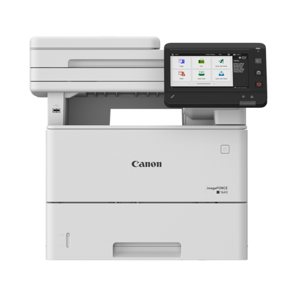 CANON IMAGEFORCE 1643 MONO LASER MFP, Format A4, Functii: Print, Copy, Scan, Send, Viteza printare: 43ppm, Rezolutie: 1200x1200dpi, Limbaje printare: UFR II, PCL6, PCL5*, AdobeÂ® PostScriptÂ®3TM, Duplex automat, Copiere: 43ppm, FPO. 6.3 sec., Rezolutie: 600 x 600dpi, pana la 9999 copii, Zoom-25-400%