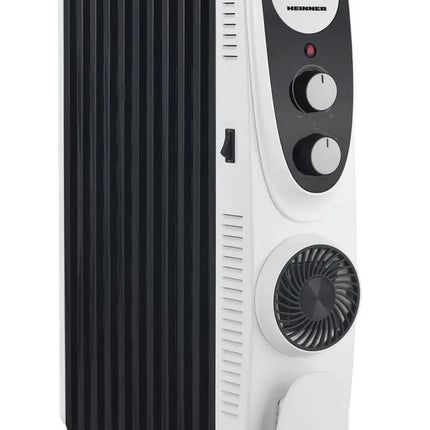 CALORIFER CU ULEI HEINNER HOH-MVT11WH-BK, 11 ELEMENTI: 125x545 mm, VENTILATOR TURBO, 3 SETARI DE TEMPERATURA: 1000W/1300W/2300W, TERMOSTAT AJUSTABIL, PROTECTIE SUPRAINCALZIRE, PROTECTIE IN CAZ DE RAST Heinner