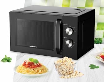 CUPTOR CU MICROUNDE HEINNER HMW-M2535BK, 25 L, 850 W, CONTROL MECANIC, TIMER, NEGRU Heinner