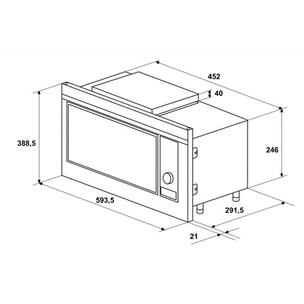 CUPTOR CU MICROUNDE INCORPORABIL HANSA AMG20BFH, 20 L, 700 W, GRILL, TIMER, CHILD LOCK, AFISAJ DIGITAL, NEGRU Hansa