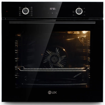 Cuptor incorporabil LDK 1073DBK, Clasa A, Capacitate 73 l, 10 functii, Grill, Turbo, Dezghetare, Timer, Iluminare cuptor, Negru LDK