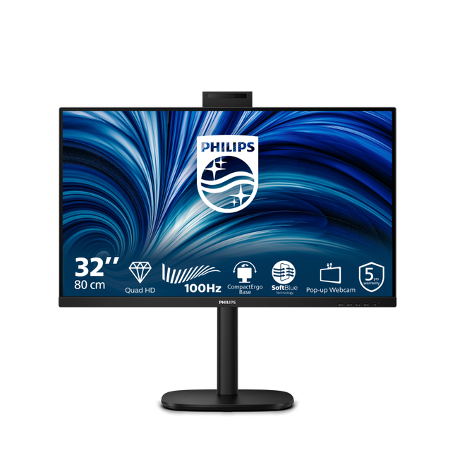 Monitor Philips 31.5" 32B2U3601H/00, Diagonal (inch): 31.5, Diagonal (cm): 80, Aspect ratio: 16:9, Panel: IPS, Resolution: 2560x1440, Refresh Rate: 100Hz, Response time GtG: 4ms, Brightness (max): 350 cd/mÂ², Contrast (static) : 1000:1, Contrast (dynamic): 50M:1, Viewing angle: 178/178, Color Gamut