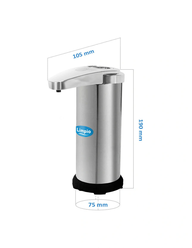 Dozator sapun lichid cu senzor Limpio SD251S – 250 ml, inox, baterii AA