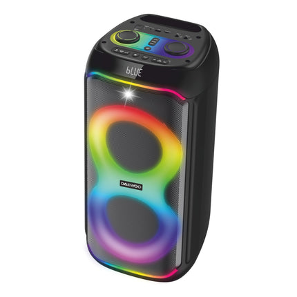 Boxa Portabila Daewoo DPS60, 60W RMS, redare USB si card, telecomanda, microfon wireless, lumini LED, mod karaoke, conectare wireless, Negru