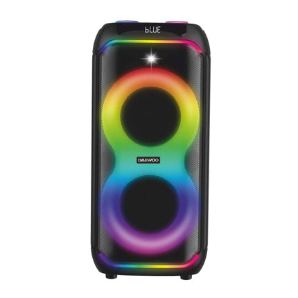 Boxa Portabila Daewoo DPS60, 60W RMS, redare USB si card, telecomanda, microfon wireless, lumini LED, mod karaoke, conectare wireless, Negru