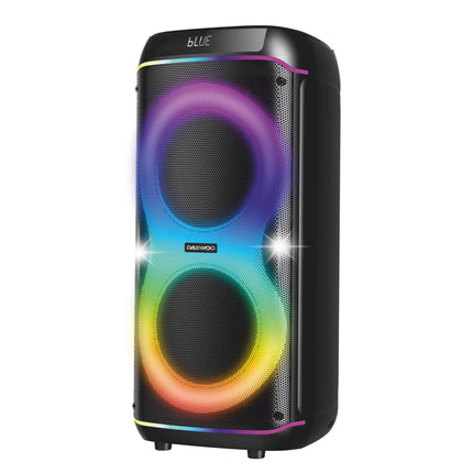 Boxa Portabila Daewoo DPS80, 80W RMS, redare USB si card, telecomanda, microfon wireless, lumini LED, mod karaoke, conectare wireless, Negru