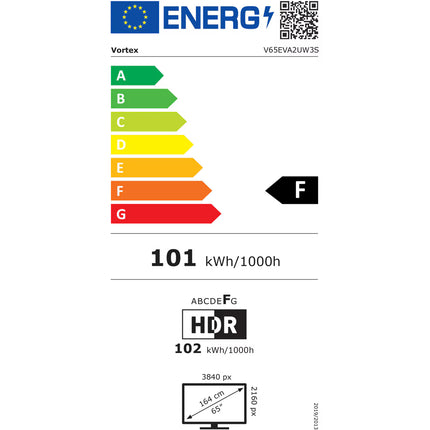 Televizor LED Smart VORTEX V65EVA2UW3S, Ultra HD 4K, 163cm