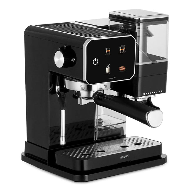 ESPRESSOR CAFEA, SAMUS FLAVOUR 20, AUTOMAT, RASNITA INCORPORATA, CAFEA BOABE, 20 BAR, 1350 W, CAPACITATE 0.9 LITRI, CAPACITATE RASNITA 115 G, PANOU TOUCH CONTROL, REGLARE GRAD MACINARE Samus