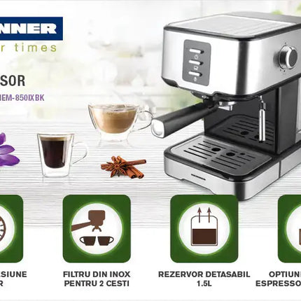 ESPRESSOR MANUAL HEINNER BRASSILE HEM-850IXBK Heinner