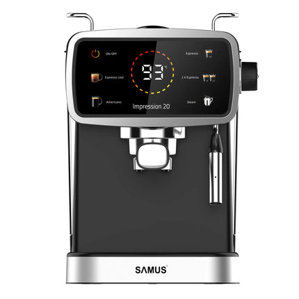 ESPRESSOR SAMUS IMPRESSION 20, 20 BARI, 5 OPTIUNI CAFEA, TOUCH CONTROL, REZERVOR APA 1.5L, 1350W, ECRAN AFISARE TEMPERATURA APA, SISTEM ELECTRONIC DE INCALZIRE, NEGRU Samus