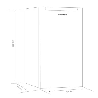 FRIGIDER ALBATROS FA113E, 90 LITRI, H 85 CM, MIC, CU 1 USA SI 2 RAFTURI,TERMOSTAT REGLABIL, USA REVERSIBILA, ILUMINARE INTERIOARA, PICIOARE REGLABILE,CLASA E, ALB, Albatros