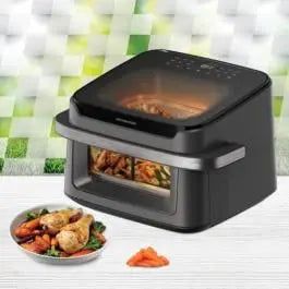 FRITEUZĂ CU AER CALD HEINNER HAF-C10DB22GREY, 2200W, CAPACITATE 10 L, TEHNOLOGIE DE CIRCULARE RAPIDĂ A AERULUI, CAVITATE METALICĂ, 2 FERESTRE DE SUPRAVEGHERE CU LUMINĂ INTERNĂ AUTOMATĂ, TEMPERATURĂ 80 Heinner