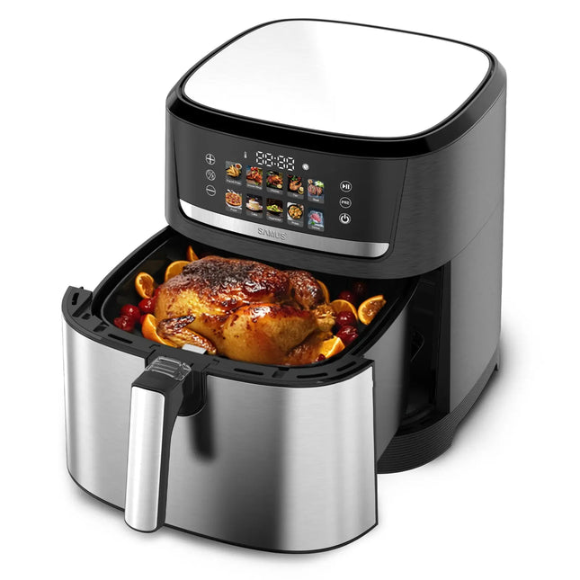 FRITEUZA CU AER CALD SAMUS AF8.5-S2000D, AFISAJ ELECTRONIC, 2000W, 8.5L, 10 PROGRAME ,CONTROL DIGITAL, TIMER 0-60 MIN, NEGRU Samus