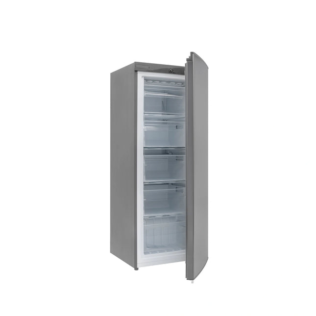 Congelator Vertical Daewoo FZ-160MEX, de Tip Static, Capacitate Neta 160L, 5 Sertare, Control Mecanic al Temperaturii, Clasa E, Inox