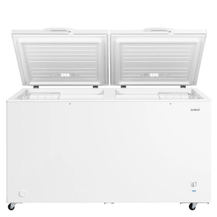 LADA FRIGORIFICA 2 IN 1 SAMUS LS556E, 508 L, CLASA ENERGETICA E, CAPACITATE DE CONGELARE 23KG/24H, CLASA ENERGETICA E, PANOU DE CONTROL CU INDICATOR LUMINOS, ORIFICIU PENTRU DRENAJ, ALB Samus