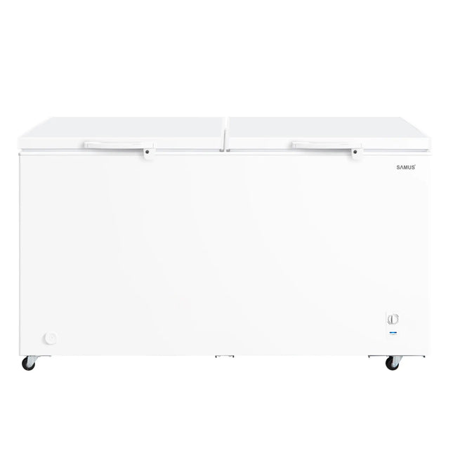 LADA FRIGORIFICA 2 IN 1 SAMUS LS556E, 508 L, CLASA ENERGETICA E, CAPACITATE DE CONGELARE 23KG/24H, CLASA ENERGETICA E, PANOU DE CONTROL CU INDICATOR LUMINOS, ORIFICIU PENTRU DRENAJ, ALB Samus