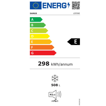 LADA FRIGORIFICA 2 IN 1 SAMUS LS556E, 508 L, CLASA ENERGETICA E, CAPACITATE DE CONGELARE 23KG/24H, CLASA ENERGETICA E, PANOU DE CONTROL CU INDICATOR LUMINOS, ORIFICIU PENTRU DRENAJ, ALB Samus