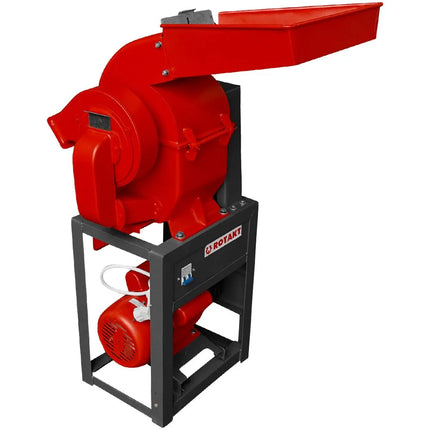 Moara electrica cu ciocanele si valt Rotakt ROMCF-21QIIC,1800 W,2800 rpm,5 ciocanele,3 site,capacitate maxima de macinare 220 kg/h,Rosu Rotakt