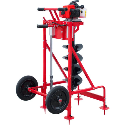 Motoburghiu de pamant Rotakt MTBG680/884 + burghiu 250mm, 2.8 cp, 2 timpi, rosu Rotakt