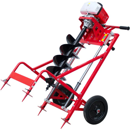 Motoburghiu de pamant Rotakt MTBG680/884 + burghiu 250mm, 2.8 cp, 2 timpi, rosu Rotakt