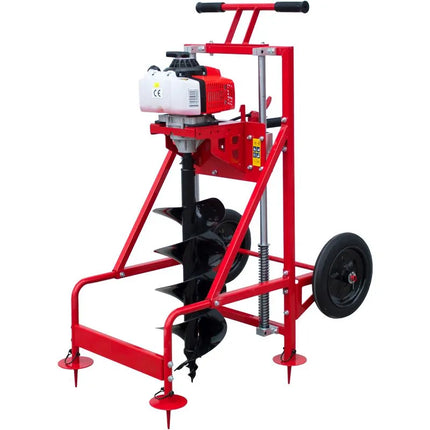 Motoburghiu de pamant Rotakt MTBG680/884 + burghiu 250mm, 2.8 cp, 2 timpi, rosu Rotakt