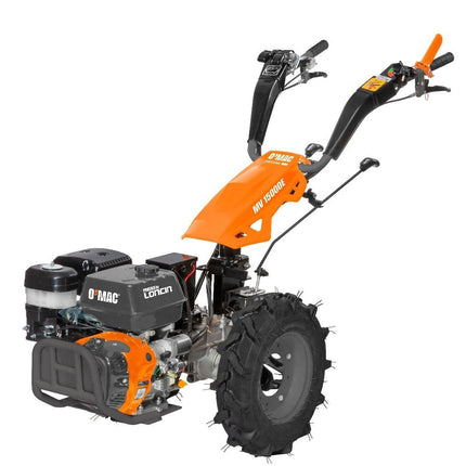 Pachet motocultivator pe benzina O-Mac MV 15000E, 4 timpi, 420 CC, 11.1 kW, 15 CP, roti cauciuc 5.00 x 10, freza 65 cm + sistem si masa, portocaliu O-MAC