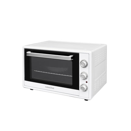 Cuptor electric NobeLTek NLT FSO60W, 60L, 2000W, grill, timer, termostat, sticla dubla, ventilator, iluminare, Alb
