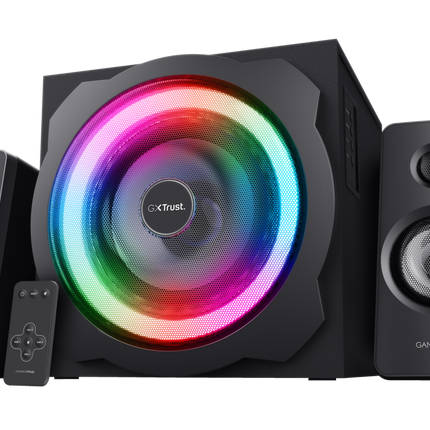 Sistem 2.1Trust GXT629 Tytan cu fir, USB 2.1, putere maxima RMS 120W, frecventa raspuns 20 Hz - 20.000 Hz, negru
