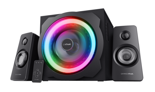 Sistem 2.1Trust GXT629 Tytan cu fir, USB 2.1, putere maxima RMS 120W, frecventa raspuns 20 Hz - 20.000 Hz, negru