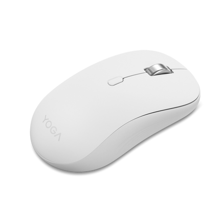 Mouse silentios Bluetooth Lenovo Yoga; pana la 4000DPI; tip: full size ambidextru; senzor: IR optic; numar de butoane: 6 (programabile); conectivitate: Bluetooth 5.3, se poate conecta la 3 dispozitive; greutate: 88g; compatibil cu Windows 10, Windows 11; include 1 x baterie de tip AA; culoare: alb