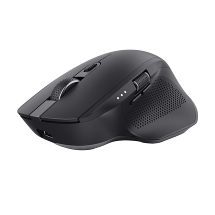 Mouse Trust Ozaa+, wireless RF 2.4GHz, bluetooth, conectivitate USB 1.1, 2.0, 3.0, rezolutie maxima 3200 DPI, negru