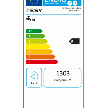 Boiler electric Tesy BiLight Cloud, 80L, Wi-Fi, control din aplicatie, Clasa energetica B, 2000W, 855x440 mm, alb