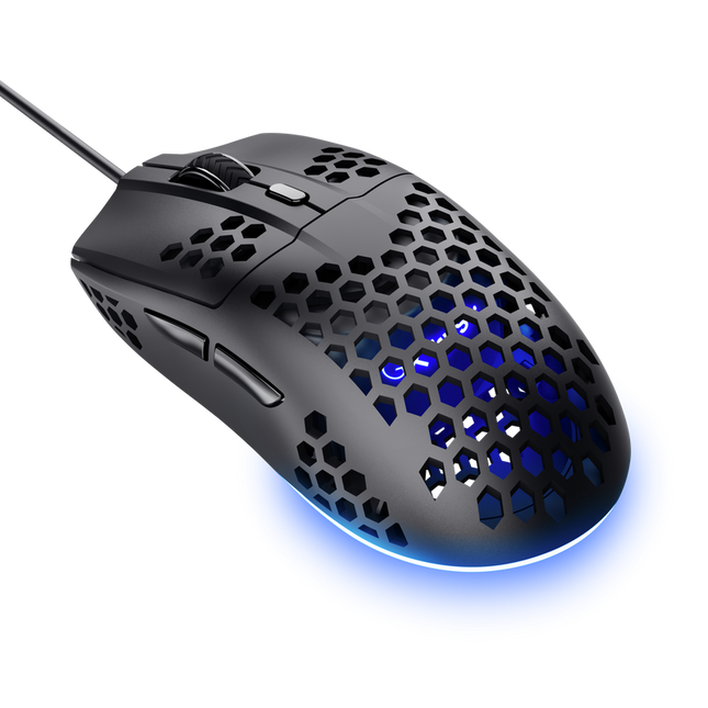 Mouse Trust GXT 928 Helox cu fir, optic, rezolutie meaxima 6400 DPI, negru