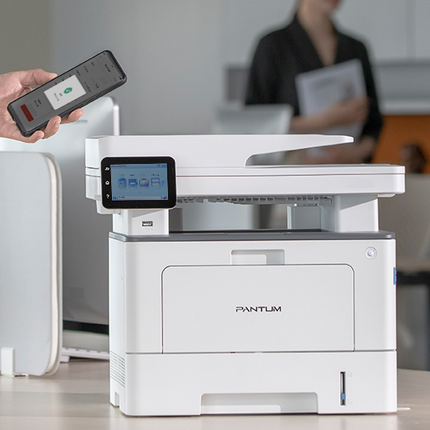 Multifunctional PANTUM BM5220ADW MONO, Dimensiune A4, Functi: Printare, Scanare, Copiere, Duplex automat, Viteza printare: 42ppm, 1200x1200 dpi, Limbaje printare: PCL5e, PCL6, PS, GDI, Procesor: 1.2 GHz, Memorie: 1GB RAM, Touchscreen 3.5", NFC, Viteza copiere: 42ppm, DADF 50 coli, numar copii max:99
