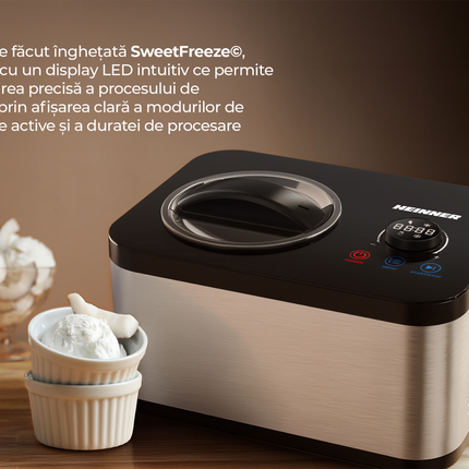 Aparat de fÄƒcut Ã®ngheÈ›atÄƒ HEINNER SweetFreeze HICM-DW154SSBK