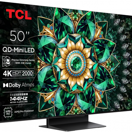Televizor TCL QD-MiniLED 50Q7C, 126 cm, Smart Google TV, 4K Ultra HD, 144Hz