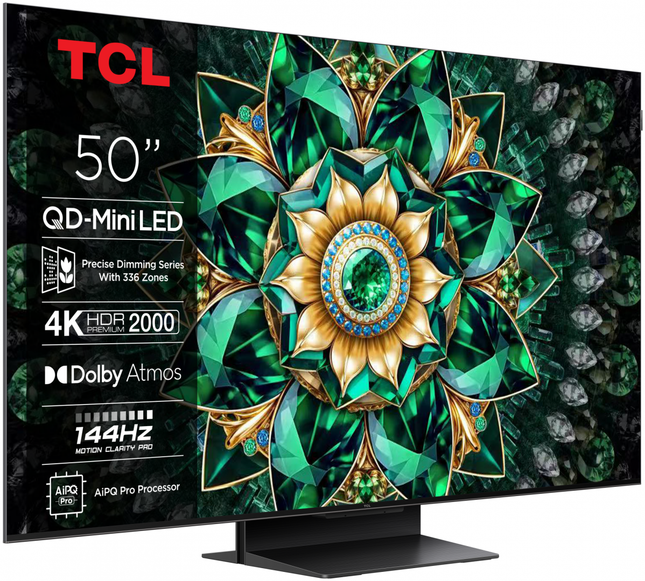 Televizor TCL QD-MiniLED 50Q7C, 126 cm, Smart Google TV, 4K Ultra HD, 144Hz