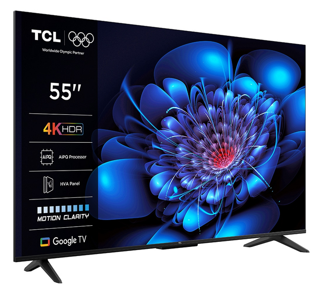 Televizor TCL LED 55P69K, 139 cm, Smart Google TV, 4K, Clasa E