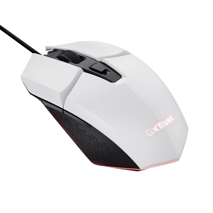 Mouse Trust GXT110W Felox cu fir, rezolutie maxima 6400 DPI, alb
