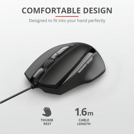 Mouse Trust Voca Comfort Mouse, negru