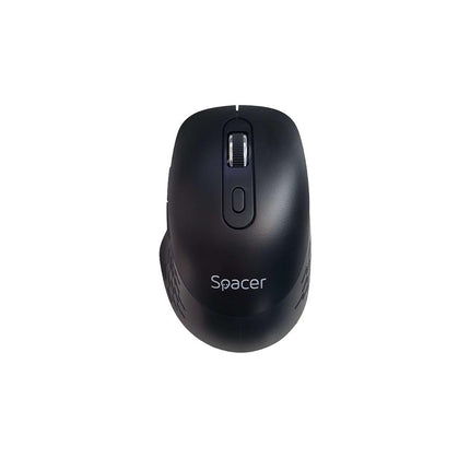 Mouse Spacer, PC sau NB, wireless, 2.4GHz + Bluetooth 5.1, optic, max.1600 dpi, butoane/scroll 6/1,buton ON/OFF, negru,baterii AAAx2 incluse