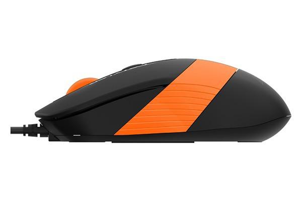 Mouse A4tech cu fir, interfata USB, rezolutie 1600 DPI, dimensiuni 108 x 64 x 35 mm, negru/portocaliu