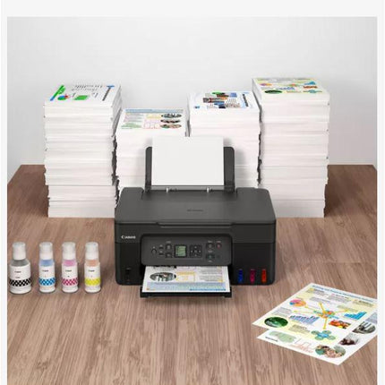"Multifunctional inkjet color CISS Canon PIXMA G3470 Black, dimensiune A4(Printare, Copiere, Scanare), viteza imprimare 11ipm alb-negru, 6ipm color,rezolutie printare 4800x1200 dpi, imprimare fara margini, alimentarehartie 100 coli, scanner CIS rezolutie 600x1200 dpi, copiere multipla 99copii
