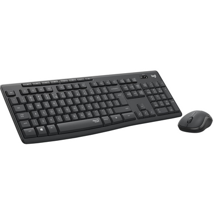 Logitech kit wireless silent MK295, SilentTouch Technology, spill- resistant, 2.4GHz, gri